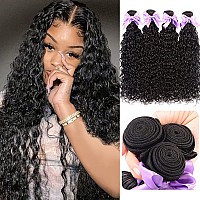 9A Brazilian Human Hair Water Wave Bundles 18 20 22 24 Unprocessed Virgin Human Hair Extensions Wet And Wavy Hair Curly Wavy 1