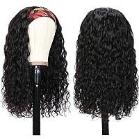 Fashion Plus Headband Wig Human Hair Water Wave Headband Wigs For Black Women Brazilian Virgin Curly Human Hair Headband Wigs No