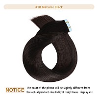 Yilite Tape In Hair Extensions 24 Inches 20Pcs 50G Silky Straight Tape In Human Hair Extensions Off Black Color Real Human Hair