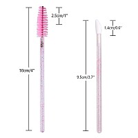 G2Plus100Pcs Disposable Lip Wands And Mascara Applicators Glitter Crystal Lip Brush And Glitter Crystal Eyelash Mascara Brushes