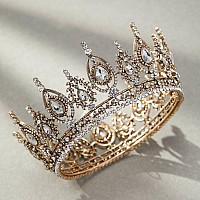 Sweetv Royal Queen Crown Wedding Tiara For Bride Rhinestone Tiaras And Crowns For Women Costume Headpiece For Birthday Cospla