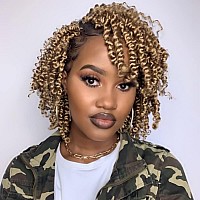 The Bohobabe Pretwisted Passion Twist Crochet Hair 8 Inch Short Prelooped Crochet Passion Twist Braiding Hair 8 Packs 27