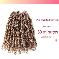 The Bohobabe Pretwisted Passion Twist Crochet Hair 8 Inch Short Prelooped Crochet Passion Twist Braiding Hair 8 Packs 27