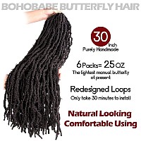 30 Inch Light Weight Butterfly Locs Crochet Hair 8 Packs Long Brown Distressed Butterfly Faux Locs Crochet Hair 4