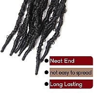 30 Inch Light Weight Butterfly Locs Crochet Hair 8 Packs Long Black Distressed Butterfly Faux Locs Crochet Hair 1