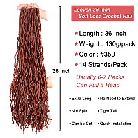 Leeven New Faux Locs Crochet Braids Hair 36 Inch Ginger Distressed Soft Locs Long Goddess Locs 3 Packs Copper Red Pre Looped Ext