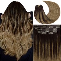 Seamless Hair Extensions Clip In Human Hair Lacerhair Thick Pu Clip In Hair Extensions Remy Human Hair 18 Inch 2 Dark Brown Fad