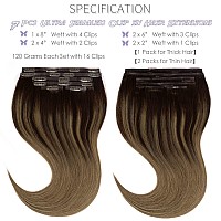 Seamless Hair Extensions Clip In Human Hair Lacerhair Thick Pu Clip In Hair Extensions Remy Human Hair 18 Inch 2 Dark Brown Fad