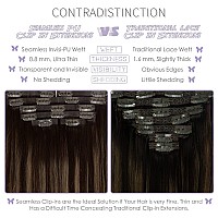 Seamless Hair Extensions Clip In Human Hair Lacerhair Thick Pu Clip In Hair Extensions Remy Human Hair 18 Inch 2 Dark Brown Fad