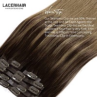 Seamless Hair Extensions Clip In Human Hair Lacerhair Thick Pu Clip In Hair Extensions Remy Human Hair 18 Inch 2 Dark Brown Fad