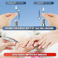 Depvko 13PC Nail Drill Bits Set, Drill Bits for Nails, 3pcs Tungsten Carbide Drill Bits+ 3pcs Ceramic Efile Nail Drill Bits+ 6pcs Diamond Drill Bits+ 1pcs Brush, 3/32 inch Nail Bits for Nail Drill