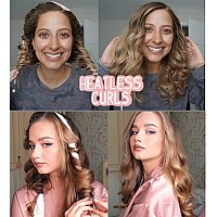 Heatless Hair Curlers for Long Hair Overnight No Heat Silk Curlers Headband To Sleep In Heatless Curling Rod Headband Soft Foam Hair Rollers Curling Ribbon and Flexible Rods for Natural Hair with Clip