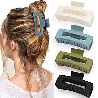 Canitor 4 Pcs Hair Claw Clips Strong Hold Matte French Design Banana Jaw Nonslip Clips For Thick Hair And Women