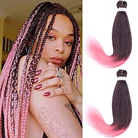 Leeven 2 Packs Prestretched Braiding Hair 26 Inch Synthetic Hair Easy Braid For Box Braids Hair Hot Water Setting Ombre Natural