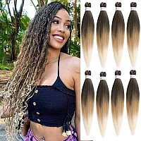 Leeven 1B27613 Pre Stretched Braiding Hair 8 Packs 26 Inch Professional Itch Free Low Temperature Synthetic Fiber Crochet Brai