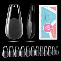 Gelike Ec Soft Gel Nail Tips Kit For Soak Off Nail Extensions Full Cover Coffin Shaped Prebuff Pmma Resin Clear Ultrathin