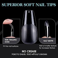 Gelike Ec Soft Gel Nail Tips Kit For Soak Off Nail Extensions Full Cover Coffin Shaped Prebuff Pmma Resin Clear Ultrathin