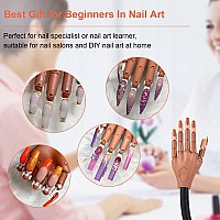 Mekk Practice Hand For Acrylic Nails Flexible Nail Practice Hand Never Fall Off Nail Trainning Hand Kits Nail Tech Must Haves Wi