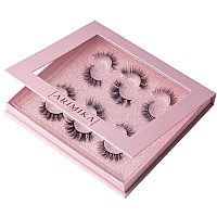 Arimika 3 Styles 6 Pairs Natural Look 3D Mink False Eyelashes Short Fluffy Wispy Book Lashes A36N01