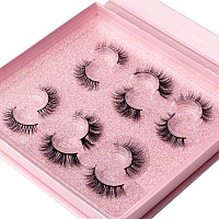 Arimika 3 Styles 6 Pairs Natural Look 3D Mink False Eyelashes Short Fluffy Wispy Book Lashes A36N01