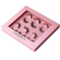 Arimika 3 Styles 6 Pairs Natural Look 3D Mink False Eyelashes Short Fluffy Wispy Book Lashes A36N01