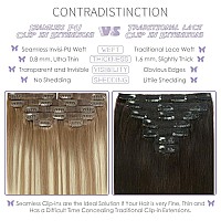 Lacer 22 Inch Seamless Clip In Hair Extensions Human Hair Ombre B860 Light Brown Fading To Platinum Blonde Real Remy Human Hai