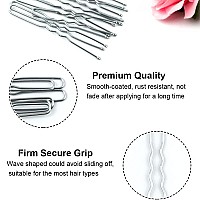 200pcs U Shaped Hair Pins Silver with Cute Case, Hairpins for Buns, Premium Bobby Pins for Kids, Girls and Women, Great for All Hair Types(2.4 & 2 Inch) (Silver)