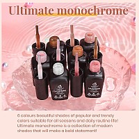 beetles Gel Polish Set- 6 Colors Transparent Jelly Gel Milky White Sheer Pink Nude Gel Ultimate Monochrome Collection Soak off U V Gel Nail Polish Salon DIY Gel Nail Kit Nails Gift for Women