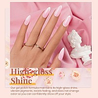 beetles Gel Polish Set- 6 Colors Transparent Jelly Gel Milky White Sheer Pink Nude Gel Ultimate Monochrome Collection Soak off U V Gel Nail Polish Salon DIY Gel Nail Kit Nails Gift for Women