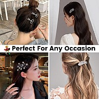 10 PACK Fancy Rhinestone Hair Clips, Sparkly Aesthetic Gold & Silver Hair Barrettes, Cute Women Girl Fashion Hair Accessories