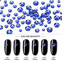 Nibiru 3830Pcs Blue Multi Shapes Rhinestones Glass Gemstones Kit For Nail Art Jewels Decoration Sparkly Flatback Mix Size With