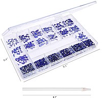 Nibiru 3830Pcs Blue Multi Shapes Rhinestones Glass Gemstones Kit For Nail Art Jewels Decoration Sparkly Flatback Mix Size With