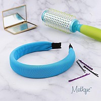 Motique Accessories Blue Padded Headband For Women