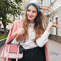 Motique Accessories Blue Padded Headband For Women