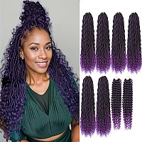 Purple Boho Goddess Locs Crochet Hair 8 Packs 22 Inch Purple River Locs Crochet Hair Boho Faux Locs Crochet Hair With Curly Ends