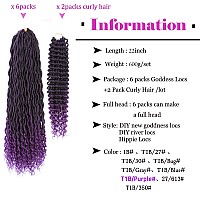 Purple Boho Goddess Locs Crochet Hair 8 Packs 22 Inch Purple River Locs Crochet Hair Boho Faux Locs Crochet Hair With Curly Ends