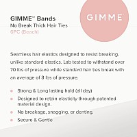 Gimme Beauty - Thick Fit Hair Bands - Beach - Damage Free Hair Ties - Made with Seamless Microfiber Elastics - Thick + Curly Hair Accessories - No Snagging, Dents, or Breakage (6 Count)