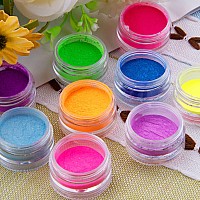 Duufin 36 Colors Pigment Nail Powder Colorful Luminous Pigment Powder Iridescent Pearlescent For Nail Art Body And Crafts