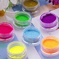 Duufin 36 Colors Pigment Nail Powder Colorful Luminous Pigment Powder Iridescent Pearlescent For Nail Art Body And Crafts