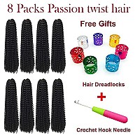 8 Packs Passion Twist Hair 22 Inch Passion Twist Crochet Hair For Black Women Water Wave Crochet Braiding Hair Extensions 22 In