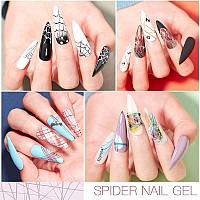 12 Colors Spider Gel Elastic Drawing Spider Gel For Nail Art With Liner Brush Soak Off Uv Led Drawing Gel Nail Art Design Gel