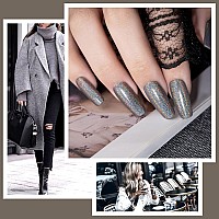 Rarjsm Holographic Gel Nail Polish Grey Gorgeous Glossy Soak Off Nail Gel With Glitter Mermaid Unicorn Effect Lamp Curing Requir