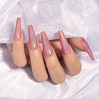 Holographic Nail Polish Set 3Pcs Rose Gold Silver Red Gel Polish Kit Soak Off Nail Gel With Glitter Mermaid Unicorn Effect Curin