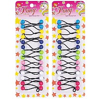 Beauty Town 28 Count Hair Ties Hair Accessories 12Mm Ponytail Holders With Balls Bubble Twinbead For Girls Kids Toddler White