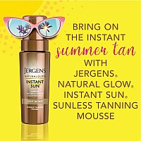 Jergens Natural Glow Instant Self Tanner Mousse Sunless Tanning Light Bronze Tan For A Naturallooking Tan 6 Oz Pack Of 2