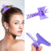 Ondder 12 Pack Purple Butterfly Hair Clamps Clips Hair Claw Clips Salon Pro Section Clip For Styling Sectioning Cutting Color