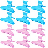 Ondder 12 Pack Butterfly Hair Clamps Clips Hair Claw Clips Salon Pro Section Clip For Styling Sectioning Cutting Coloring Hair C