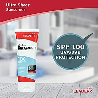 Leader Travel Sunscreen Spf 100 Ultra Sheer Drytouch Water Resistant And Nongreasy Lotion With Broad Spectrum Spf 100 3 Fl