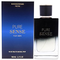 New Brand Pure Sense EDT Spray for Men, 3.3 oz