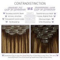 Lacer Hair Real Colored Clip in Hair Extensions Balayage Chocolate Brown to Caramel Blonde 18 Inch Clip in Invisible PU Skin Weft Remy Natural Thick Silky Straight Hair 7pcs 110g for Fashion Women